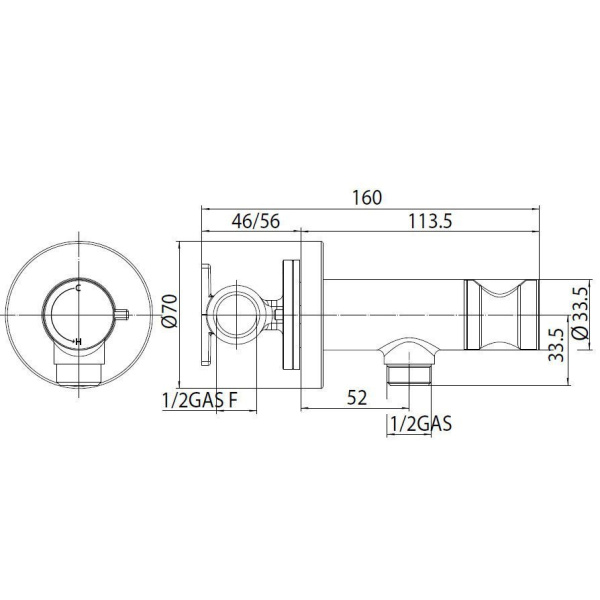 Гигиенический душ Bossini Nikita E37008B.021 золото