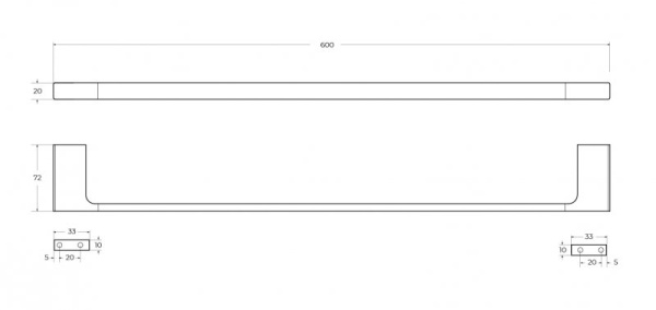 Полотенцедержатель 60 см Cezares Slider SLIDER-TH-60-GM оружейная сталь