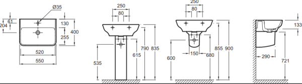 Раковина Jacob Delafon Struktura 55 EGE112-00