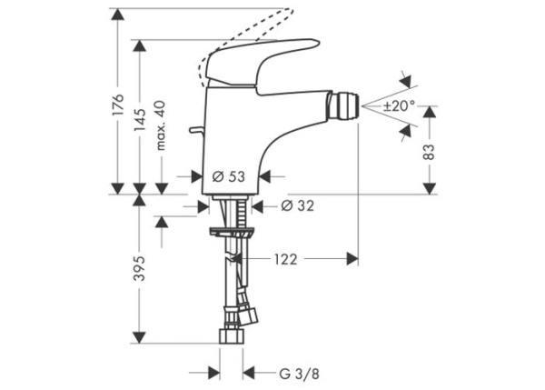 Смеситель для биде hansgrohe Metris E 31270000
