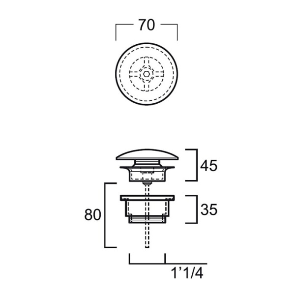 Донный клапан Simas PLCE bi белый глянцевый