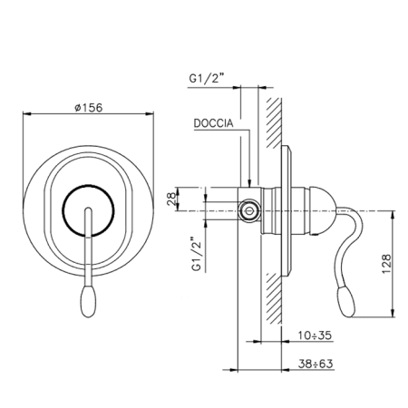 Смеситель для душа Nicolazzi Signal 3406CR20