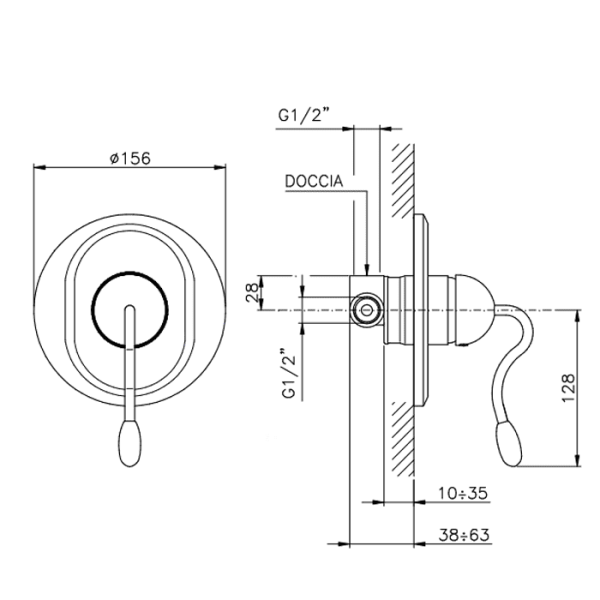 Смеситель для душа Nicolazzi Signal 3406CR20