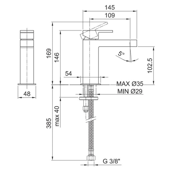 Смеситель для раковины Fantini Mare 51 02 1004WF