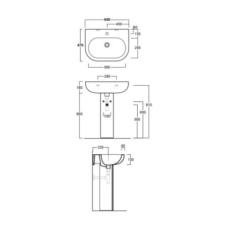 Раковина Simas E-Line 65 EL05bi*1
