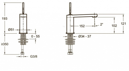 Смеситель для раковины Jacob Delafon Composed E73158-ND-CP