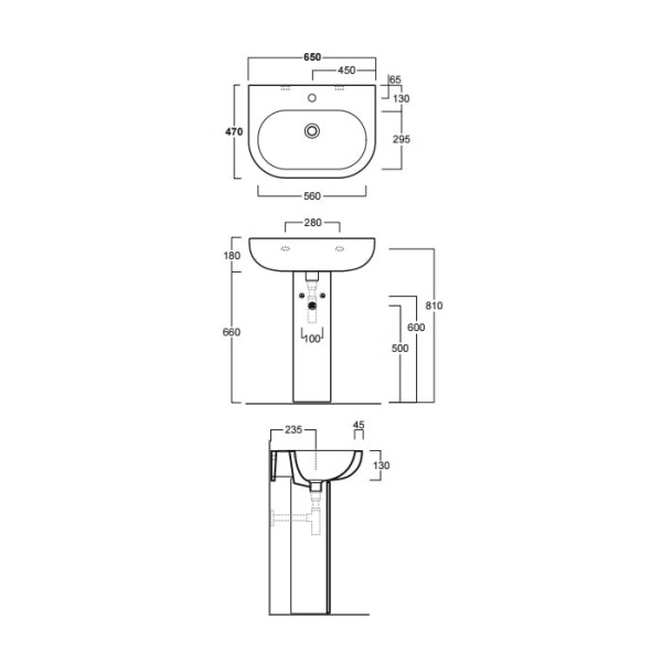 Раковина Simas E-Line 65 EL05bi*1