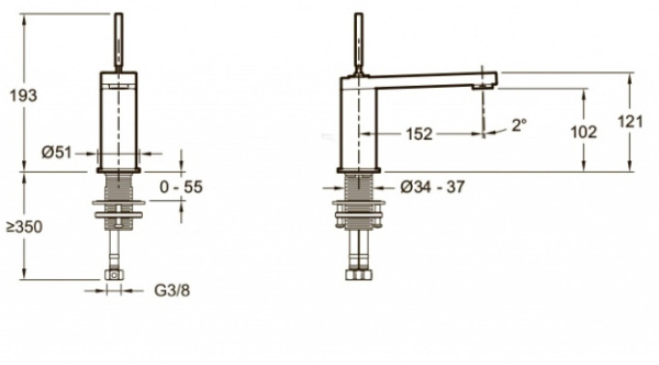 Смеситель для раковины Jacob Delafon Composed E73158-ND-CP