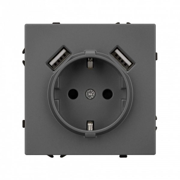 Розетка с заземлением и 2хUSB type A, без рамки Arlight SCT 054291