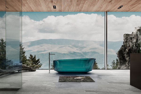 Прозрачная ванна Abber Kristall 170x80 AT9706Aquamarin аквамарин