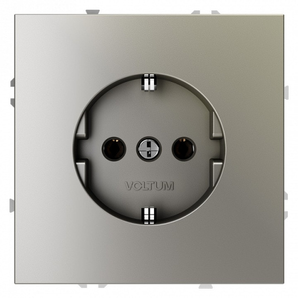 Розетка с заземлением без рамки Voltum S70 VLS040104