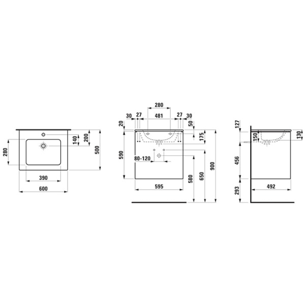 Тумба с раковиной Laufen Pro 60 8.6496.0.260.104.1 белый