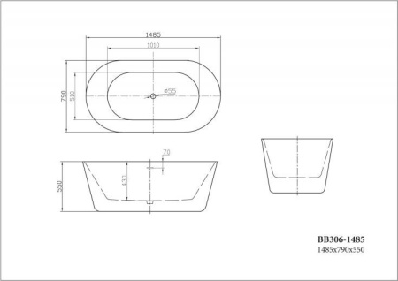 Акриловая ванна BelBagno 149х79 BB306-1485