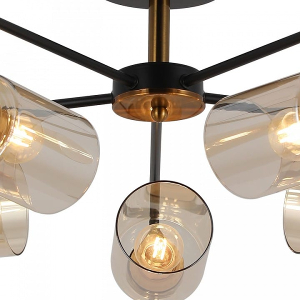 Люстра на штанге ILLUMICO  IL8248-5COU-79 BK GD