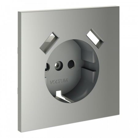 Накладка для розетки с заземлением и со шторками и 2хUSB type A Voltum S70 VLS000905