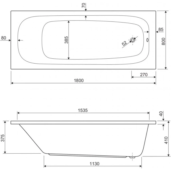 Панель фронтальная 180 см Cezares EM-180-SCR-W37