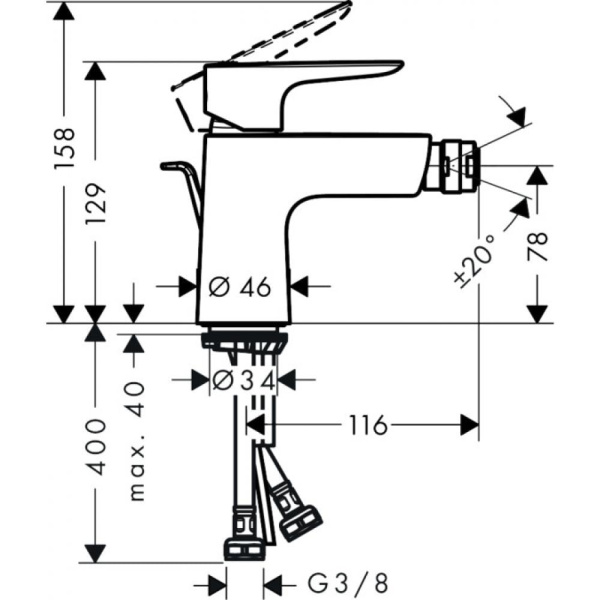 Смеситель для биде hansgrohe Talis E 71720990 полированное золото
