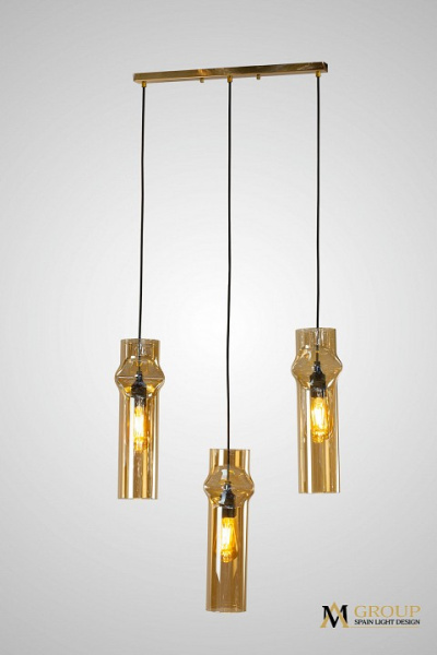 Подвесная люстра AM-Group AM357 AM357-3AMBER