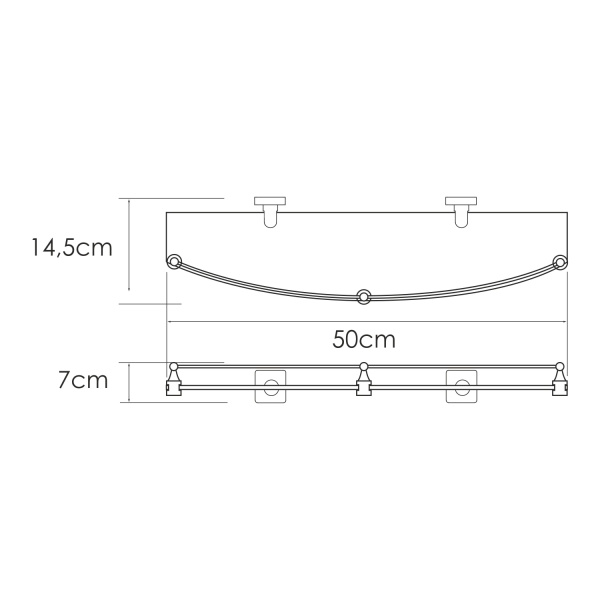 Полка WasserKRAFT Rhin K-8744 K-8744 никель