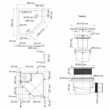 Душевой поддон WasserKRAFT Isen 26T11