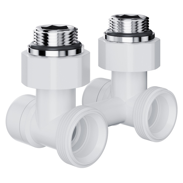 Узел нижнего подключения Royal Thermo Design угловой 1/2"х3/4" EK (белый)