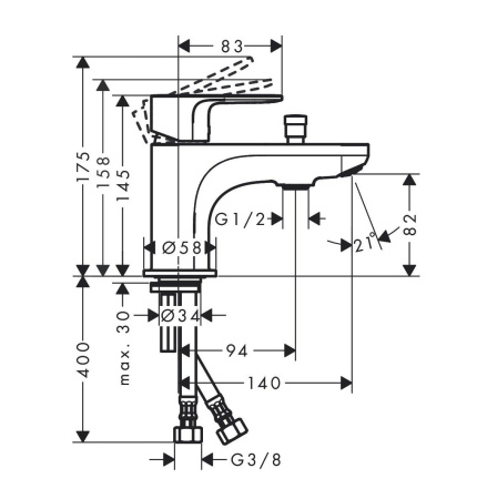 Смеситель для ванны hansgrohe Rebris 72436000