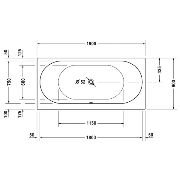 Акриловая ванна 190x90 см Duravit Darling New 700245000000000