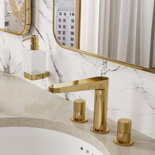 Смеситель для раковины WasserKRAFT Ems 7635 золото