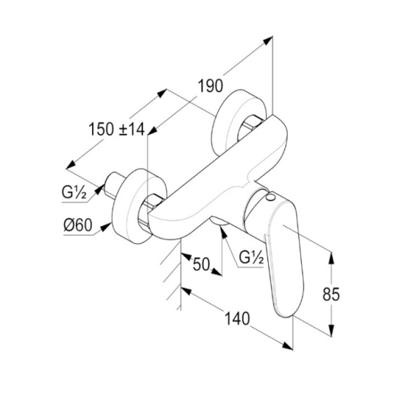 Смеситель для душа Kludi X1 328310575