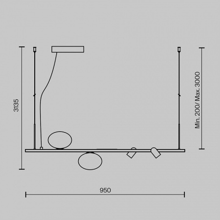 Подвесной светильник Maytoni Inversio MOD350PL-02BBS