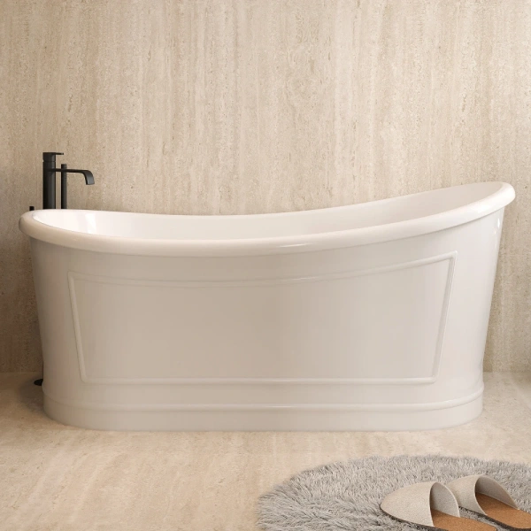 Акриловая ванна Abber AB9514 167,6x87 см, отдельностоящая, белый