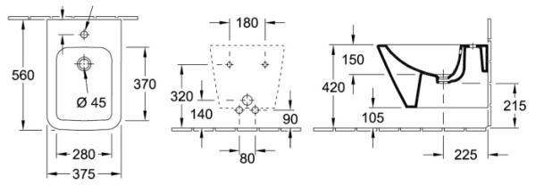 Биде подвесное Villeroy&Boch Finion 446500R1
