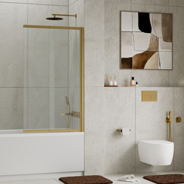 Шторка для ванны WasserKRAFT Schunter 82S 100 82S02-100 матовое золото