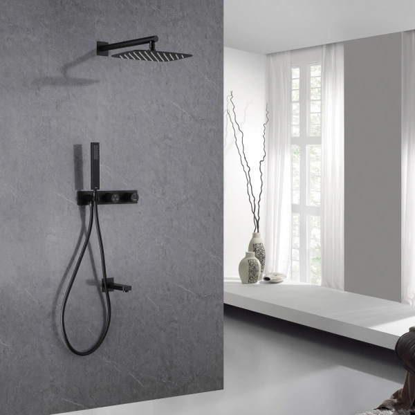 Душевой комплект Abber Rund AF8717B черный матовый