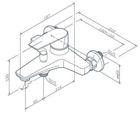 Смеситель для ванны и душа AM.PM Gem F90A10000