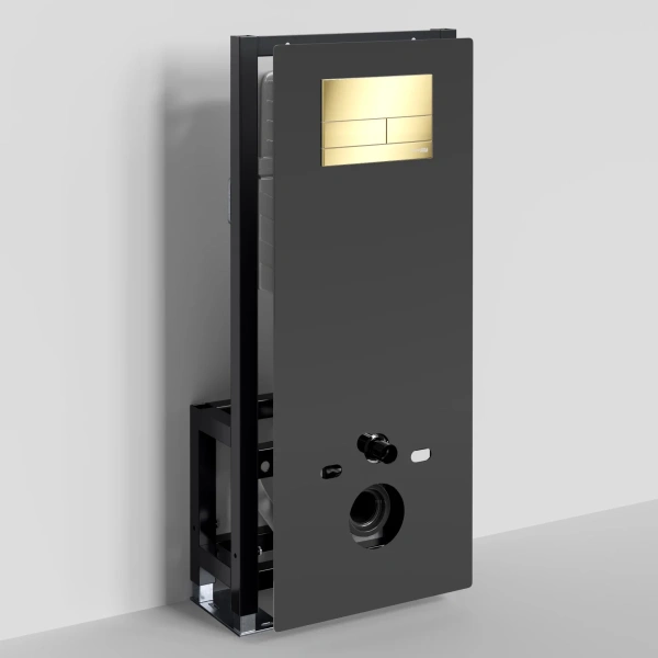 Инсталляция для унитаза WasserKRAFT Glan 66 66TLT.010.ME.BL.PG04 с кнопкой смыва, золотой