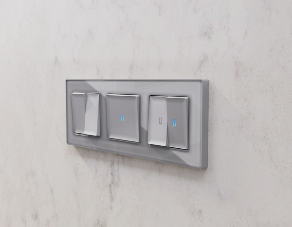 Клавиши для выключателя двухклавишного c подсветкой Ambrella Volt Quant AP5040