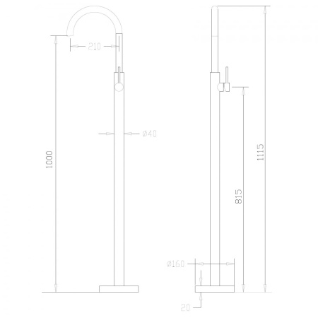 Напольный смеситель для раковины Abber Wasser Kreis AF8141 хром