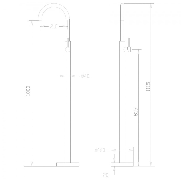 Напольный смеситель для раковины Abber Wasser Kreis AF8141 хром