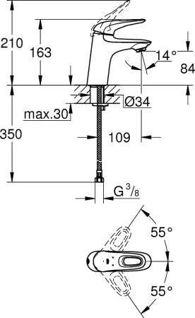 Смеситель для раковины Grohe Eurostyle 23567003