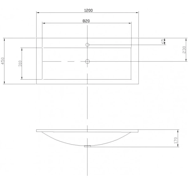 Раковина 120x45 см Акватон Премьер 1A702431PR010