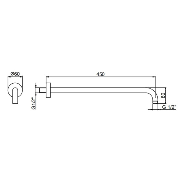 Душевая штанга Fantini Venezia 86 P5 8028 черный
