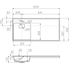 Раковина над стиральной машиной 105x50 см Акватон Лондри 1A72833KLH01L
