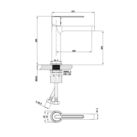 Смеситель для раковины Vincea Rondo VBF-1R1MB черный