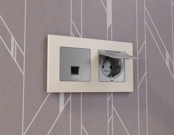 Накладка для розетки RJ-11 или RJ-45 Ambrella Volt Quant AP5120