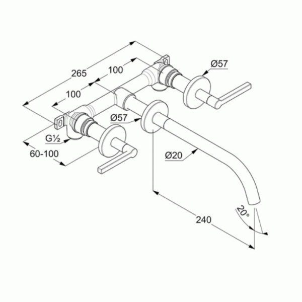 Смеситель для раковины Kludi Nova Fonte 201463915 черный матовый