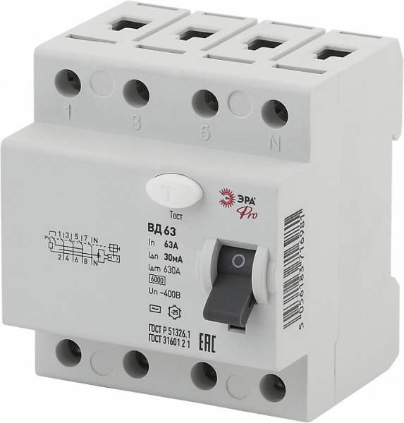 Устройство защитного отключения 4P Эра ВД-63 NO-902-135