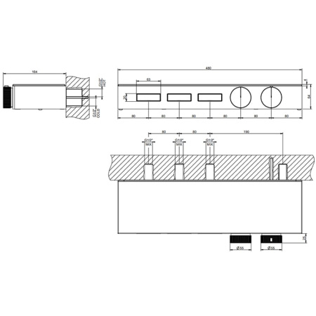Смеситель для душа Gessi Hi-Fi 63024#726 бронза
