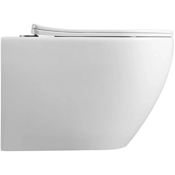 Унитаз подвесной CeramaLux CL2196-1 безободковый, с сиденьем микролифт, белый