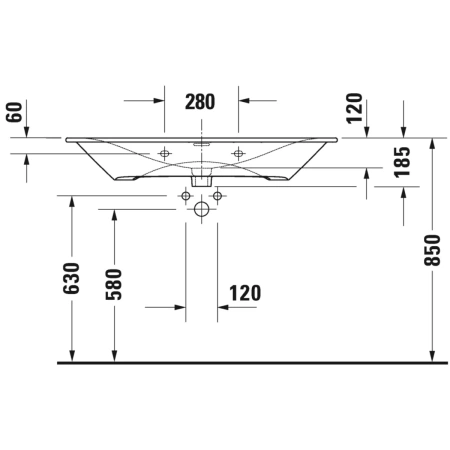 Раковина 103x49 см Duravit Viu 2344100000